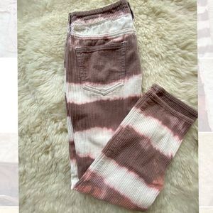 Bleach patterned high-waisted pants